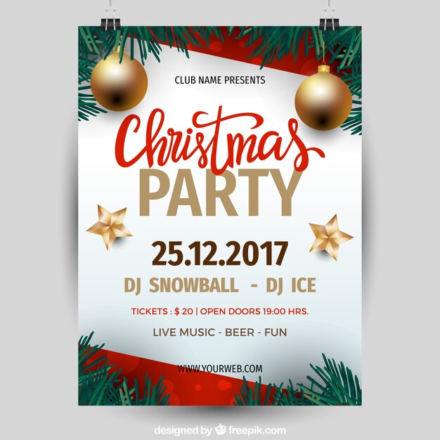 Bello poster realistico per una festa di Natale