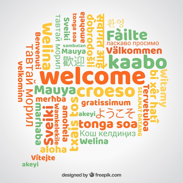 Benvenuto in diverse lingue