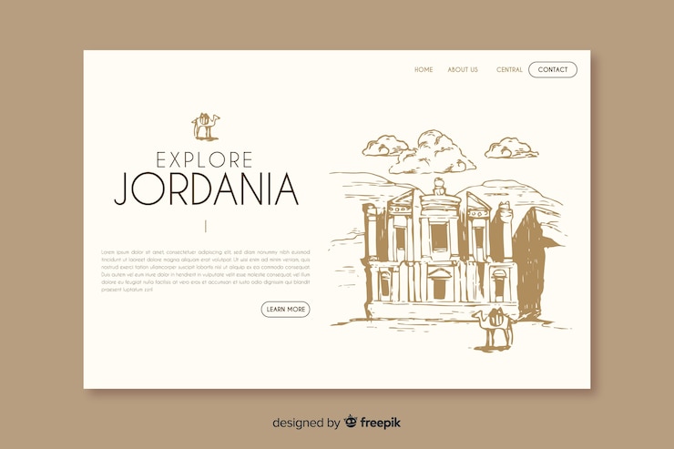 Vettore gratuito benvenuto nella landing page di jordan
