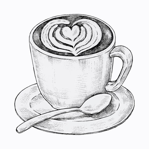 Bevanda di latte art disegnata a mano