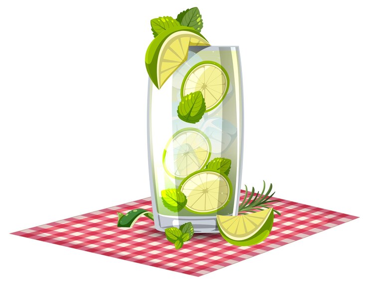 Vettore gratuito bevanda rinfrescante alla menta di lime