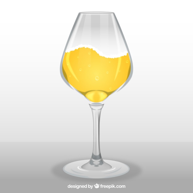 Bicchiere da vino in stile realistico