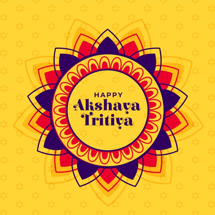 Vettore gratuito biglietto del festival akshaya tritiya con design rangoli