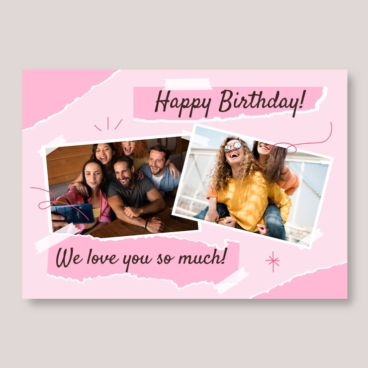 Vettore gratuito biglietto di auguri di buon compleanno disegnato a mano estetico