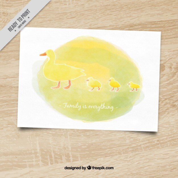 Vettore gratuito biglietto di auguri family day con le anatre