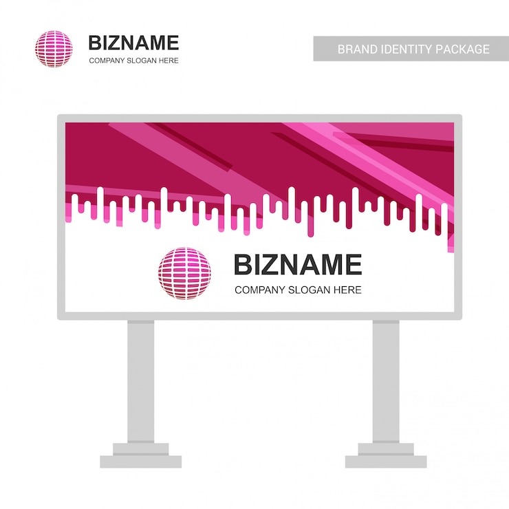 Vettore gratuito billboard aziendale con design creativo