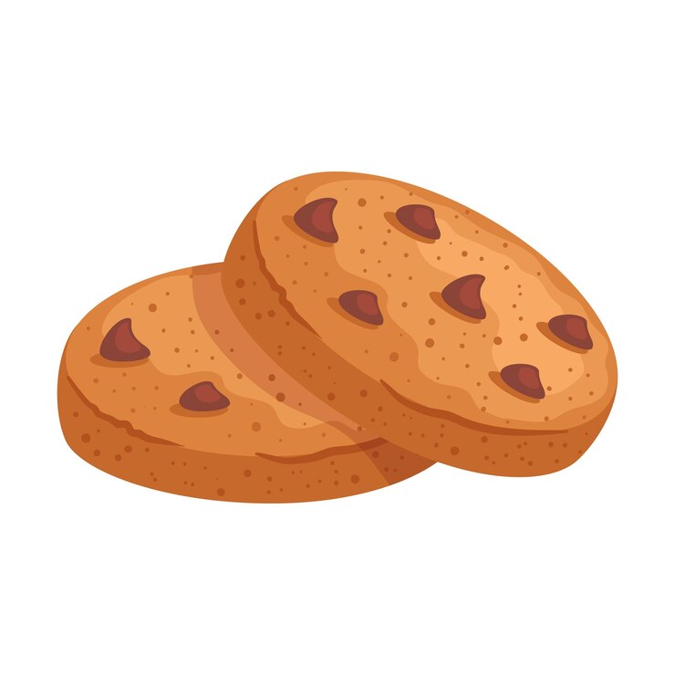 Vettore gratuito biscotti da dessert con icona di cioccolato isolati