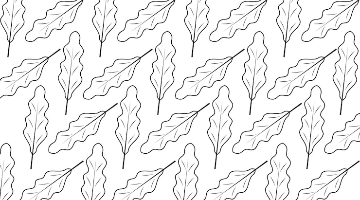 Vettore gratuito black and white leaf illustration elements collection
