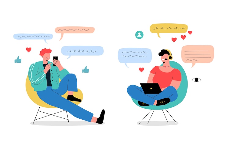 Vettore gratuito blogger disegnati a mano