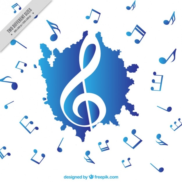 Vettore gratuito blu e sottofondo musicale bianco