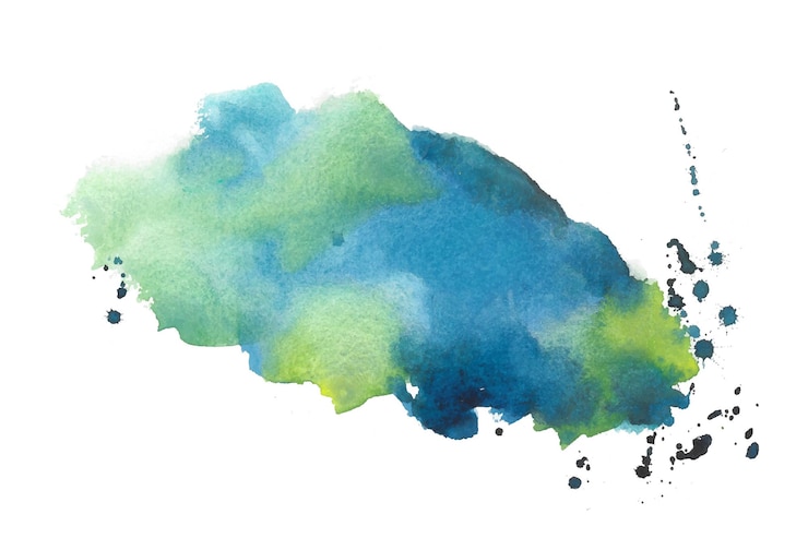 Vettore gratuito blu e verde colore disordinato liquido macchia macchia sfondo