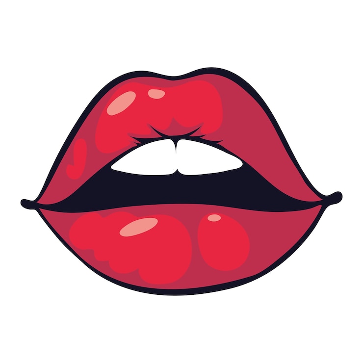 Vettore gratuito bocca pop art e icona dei denti isolata