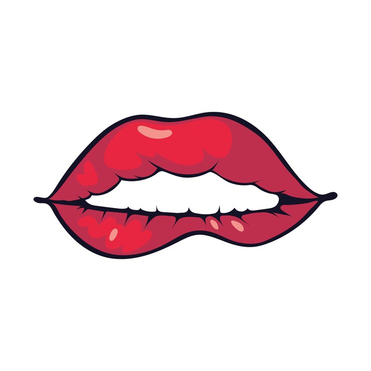 Vettore gratuito bocca pop art icona isolata icona vettore isolata