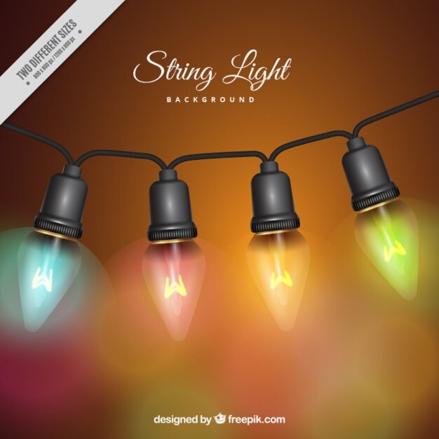 Vettore gratuito bokeh realistica di luci stringa