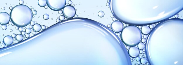 Bolle d'aria in sostanza liquida trasparente