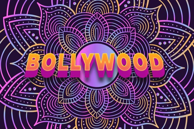 Bollywood lettering con tema mandala