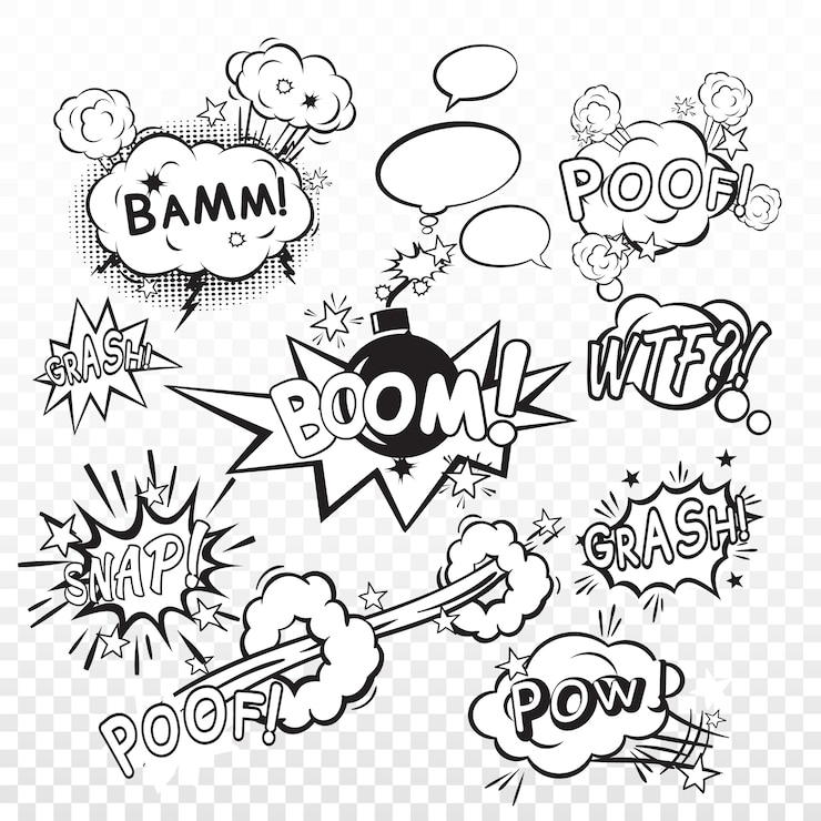 Vettore gratuito boom del fumetto