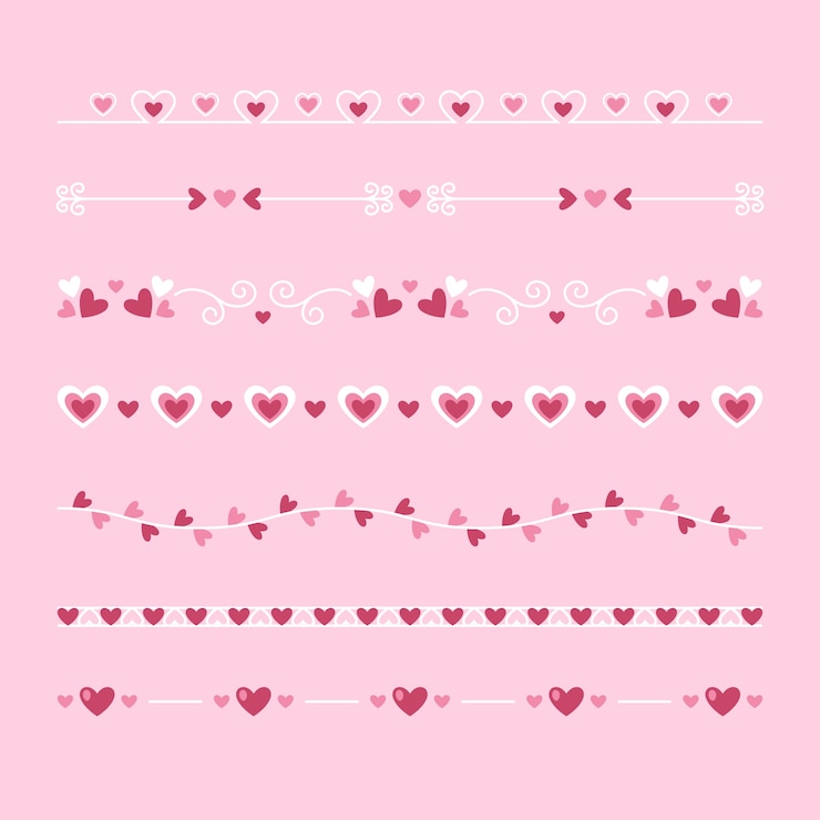 Vettore gratuito bordo dei cuori disegnati a mano e design del telaio