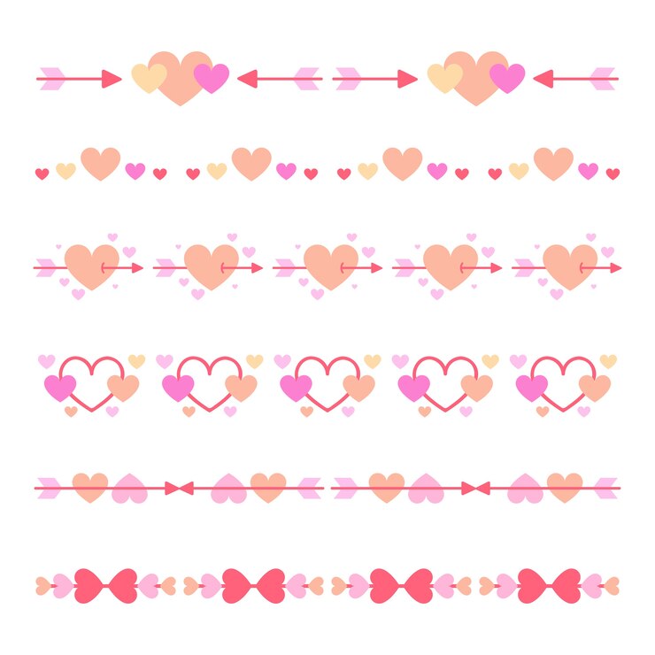 Vettore gratuito bordo dei cuori disegnati a mano e design del telaio