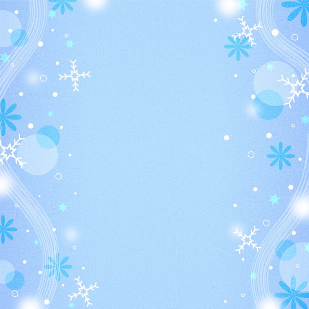Bordo del fiocco di neve azzurro disegnato a mano
