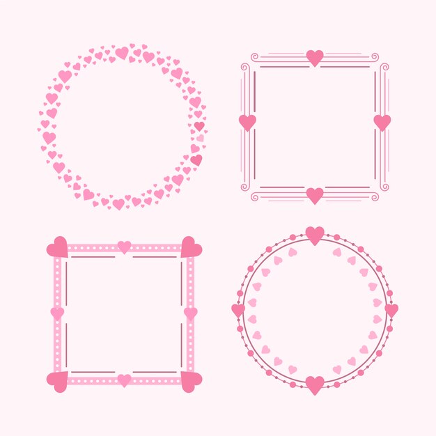 Bordo e cornice cuori disegnati a mano