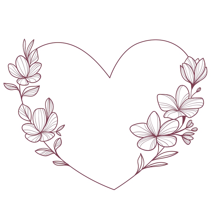 Vettore gratuito bordo e cornice cuori disegnati a mano