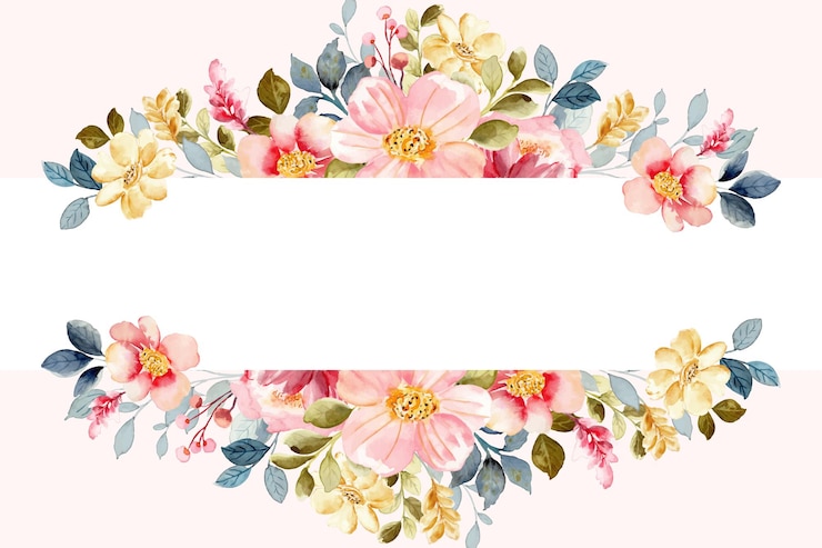 Vettore gratuito bordo floreale colorato con acquerello