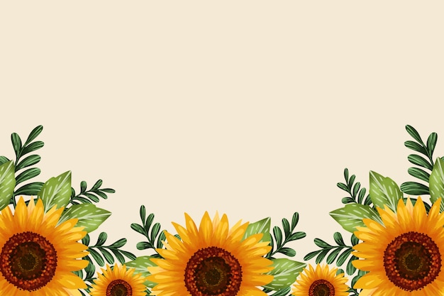 Bordo girasole acquerello