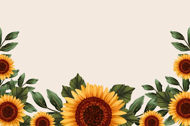 Bordo girasole acquerello
