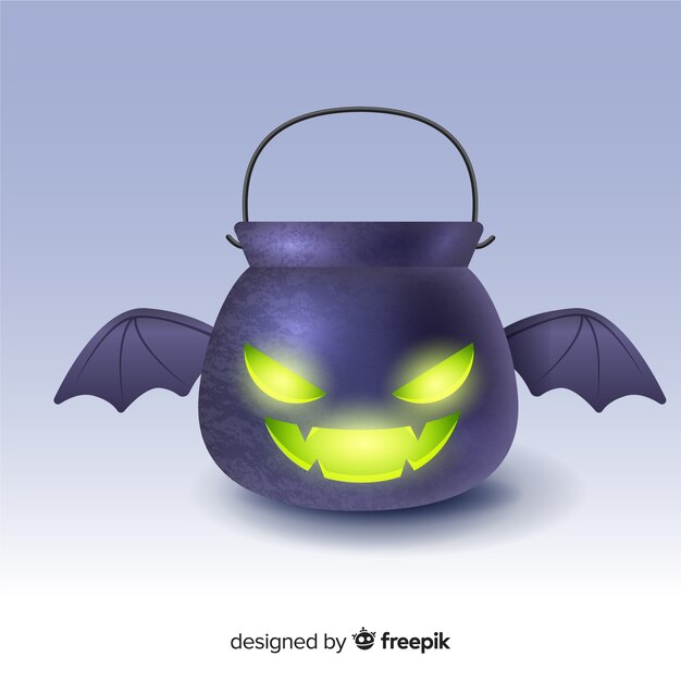 Borsa pipistrello piatta nera di halloween