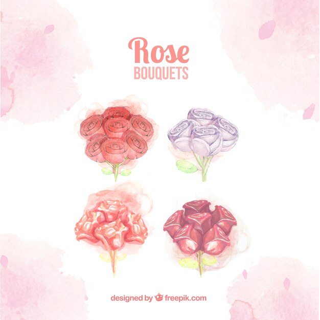 Bouquet con diversi tipi di rose