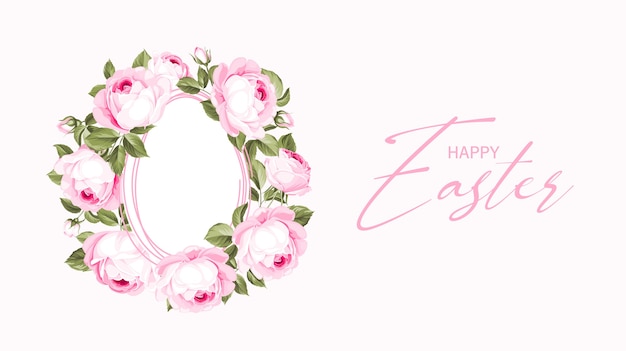Bouquet rosa su sfondo rosa. Carta di buona Pasqua.