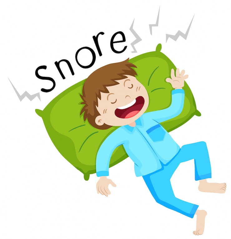 Vettore gratuito boy in bed snoring