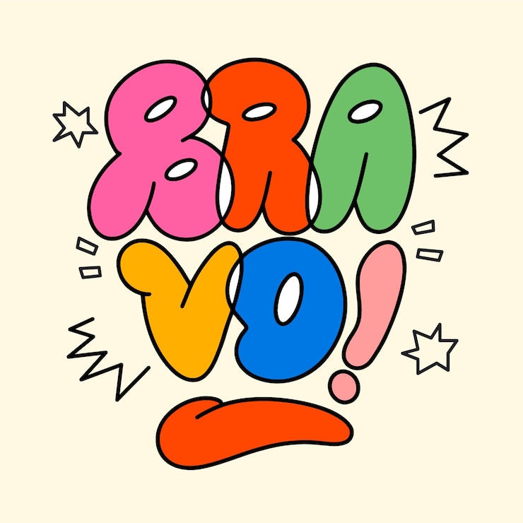Vettore gratuito bravo lettering design illustrazione
