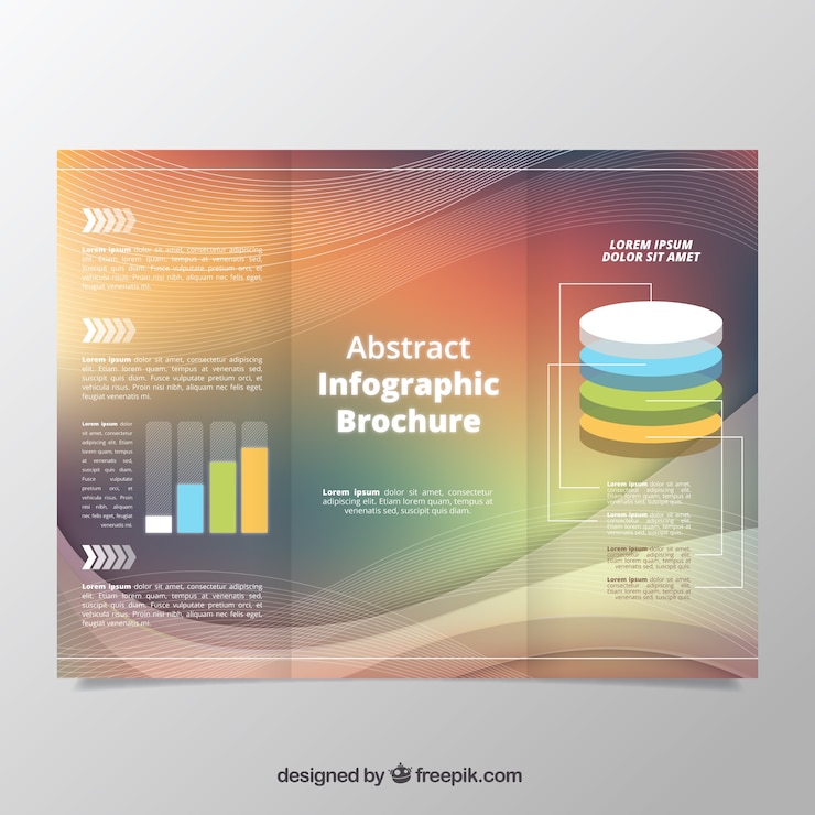 Vettore gratuito brochure astratto con infografica