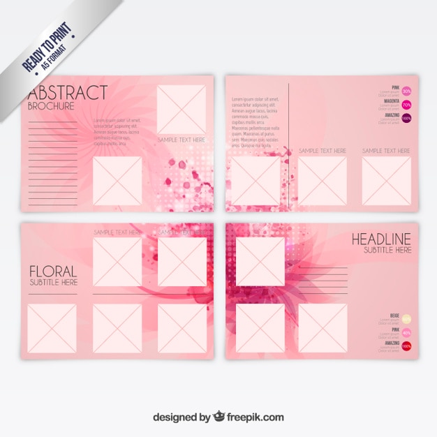 Vettore gratuito brochure astratto in colore rosa