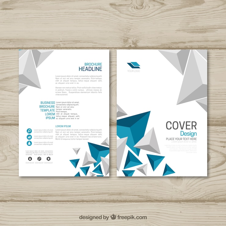 Vettore gratuito brochure aziendale con stile astratto