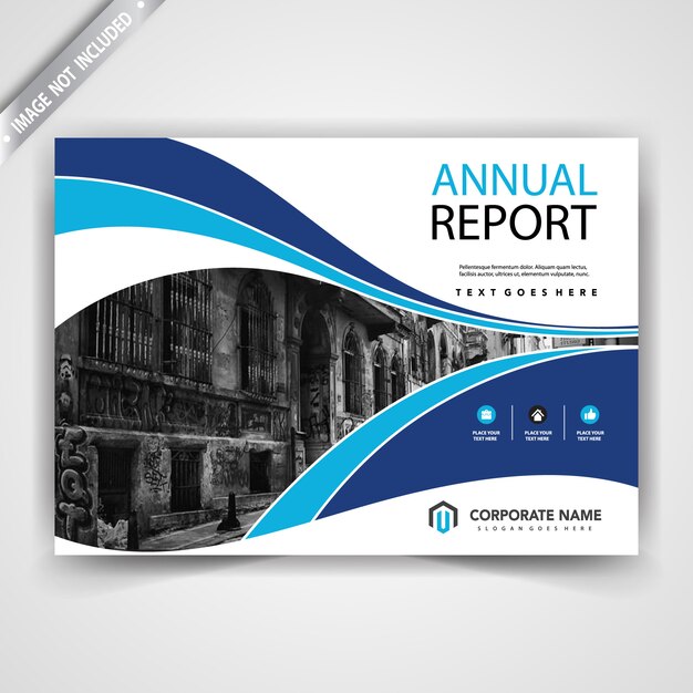 brochure aziendale ondulata blu orizzontale