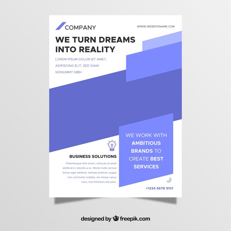 Vettore gratuito brochure aziendale piatta in formato a5