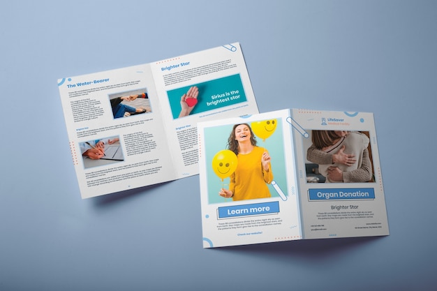 Brochure bifold creativa per la donazione di organi