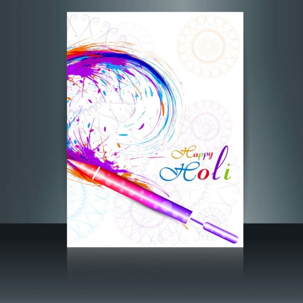 Vettore gratuito brochure colorful holi