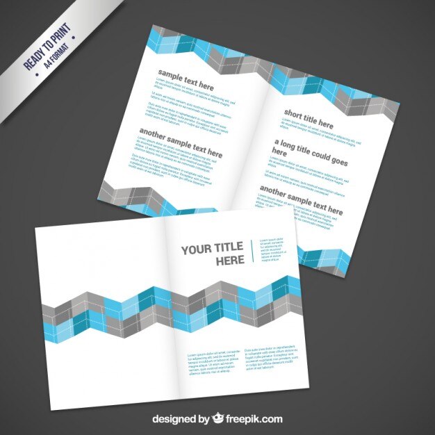 Vettore gratuito brochure con linee a zig-zag