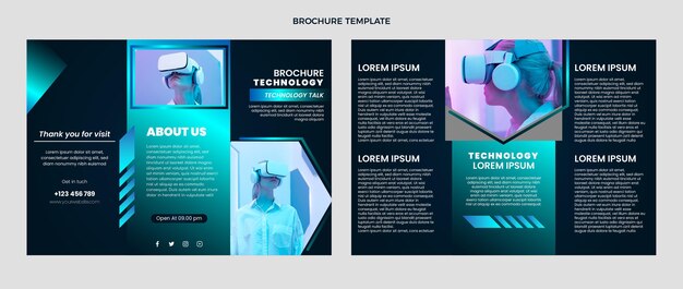 Brochure con tecnologia minimale dal design piatto