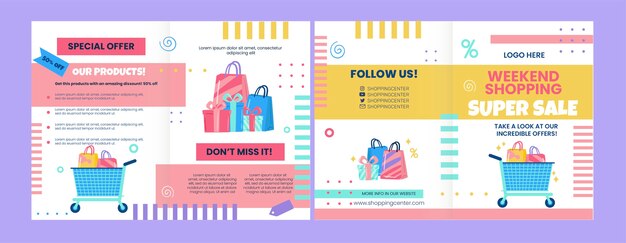 Brochure del centro commerciale disegnata a mano