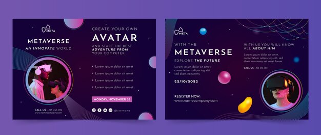 Brochure del concetto di metaverso sfumato