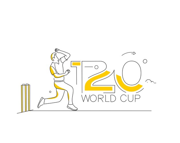 Brochure del modello del manifesto del campionato di cricket della coppa del mondo T20 decorata con design dell'insegna dell'aletta di filatoio