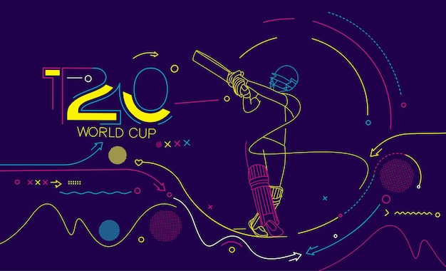 Brochure del modello dell'aletta di filatoio del manifesto del campionato di cricket della coppa del mondo T20 ha decorato il disegno dell'insegna