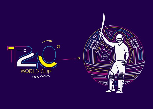 Brochure del modello dell'aletta di filatoio del manifesto del campionato di cricket della coppa del mondo T20 ha decorato il disegno dell'insegna