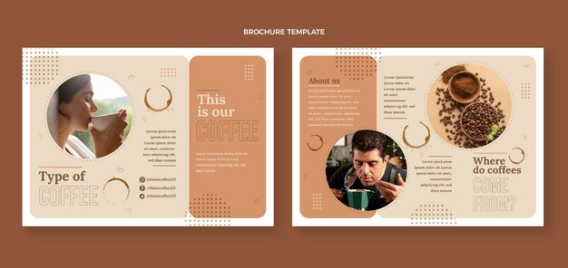 Brochure della caffetteria minimale dal design piatto