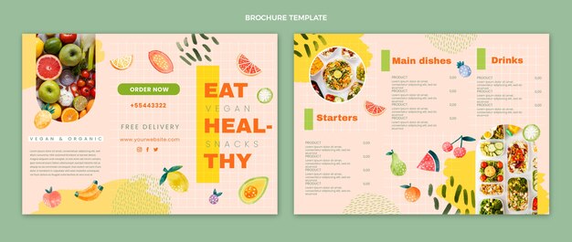 Brochure di cibo ad acquerello